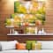 Designart - Bright Fall Forest with River - Landscape Canvas Art Print